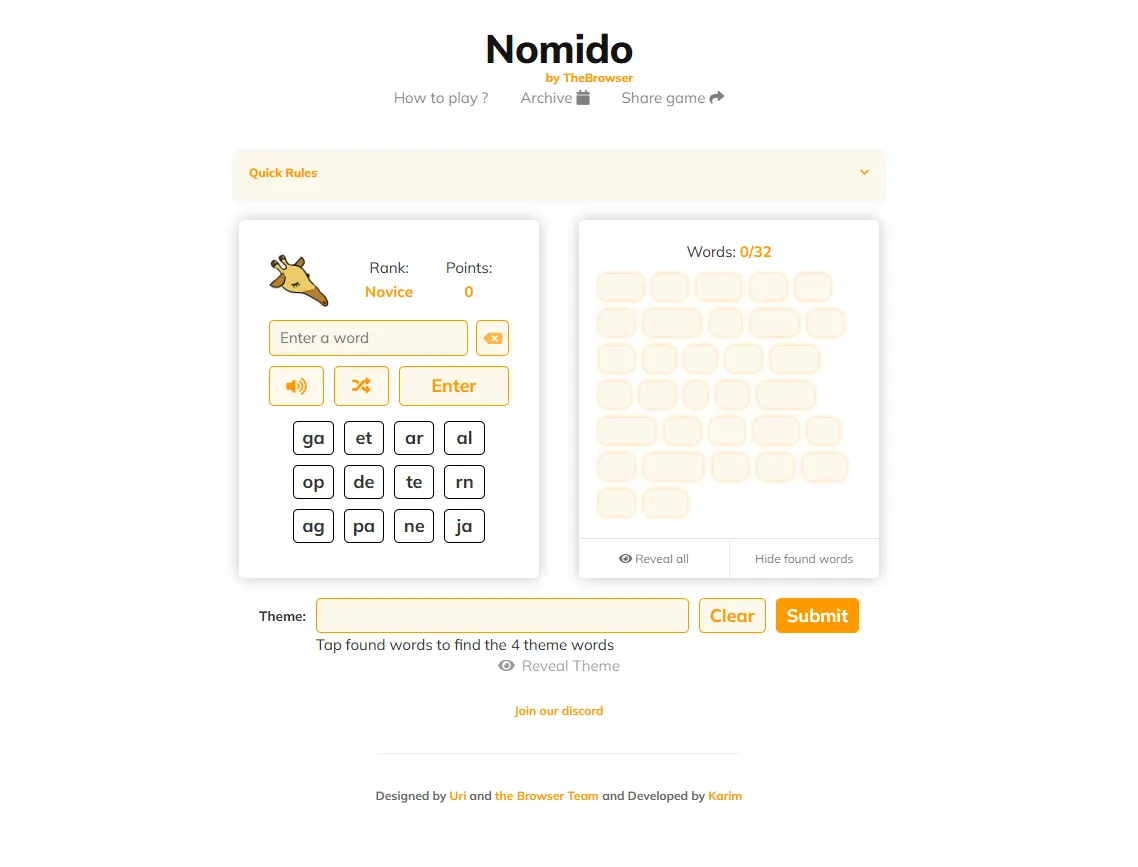 Nomido game project